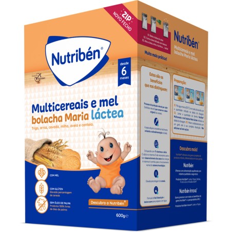 Nutribén Farinha Láctea Multicereais Mel e Bolacha Maria 600g