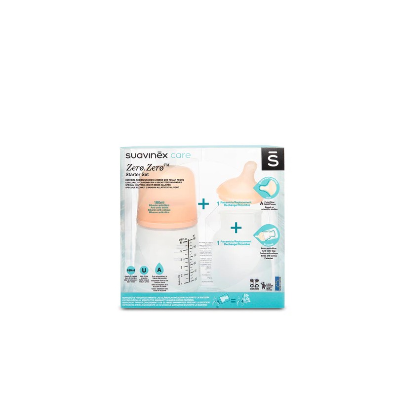 Suavinex Zerozero Start Set Chupeta + Biberão 180ml Recém Nascido