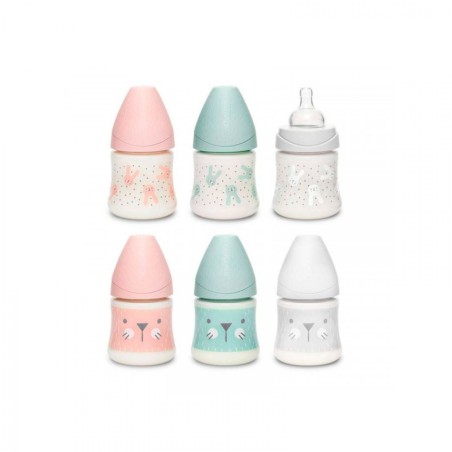 Suavinex Premium Biberão Tetina Redonda 3 Posições Silicone +0M 150ml