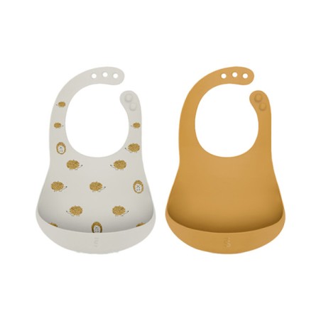 Suavinex Soft Flex Babete Silicone Cinza/Amarelo +4M