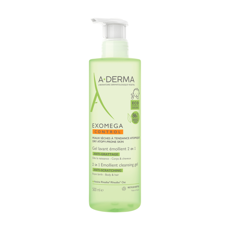 A-Derma Exomega Control Gel Corpo/Cabelo 500ml