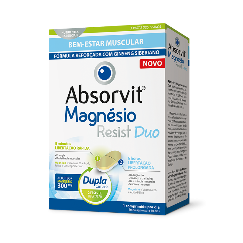 Absorvit Magnésio Resist Duo - 30 Comprimidos