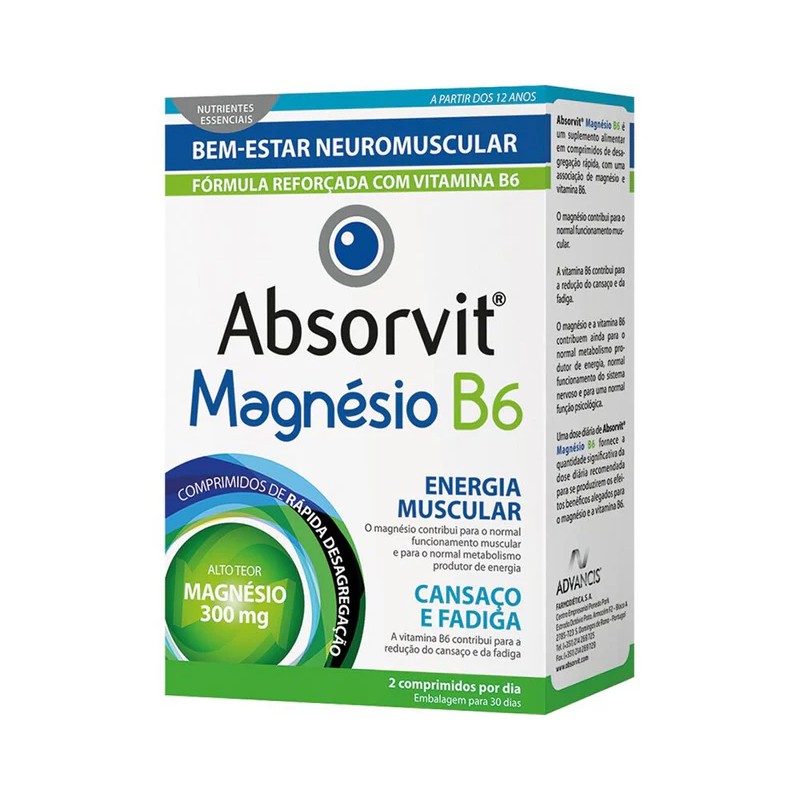 Absorvit Magnésio +B6 60 comprimidos