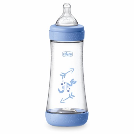Chicco Biberão Perfect 5 Fluxo Rápido 4M+ Silicone Azul 300ml