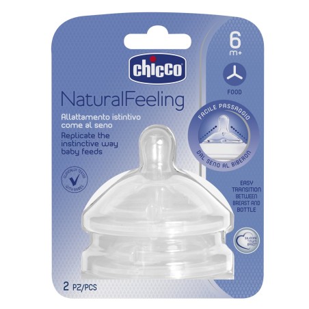 Chicco Tetina NaturalFeeling Fluxo Pápa 6M+ (x2 Unidades)
