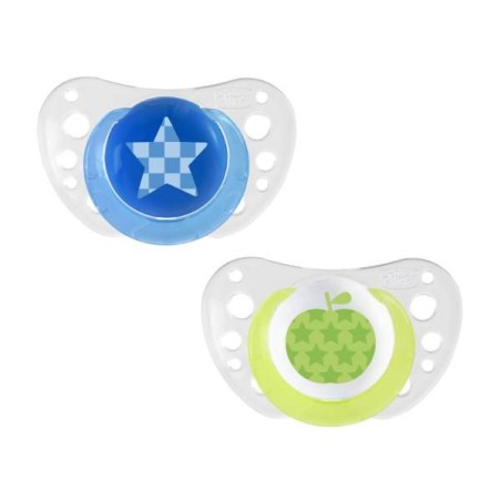 Chicco Chupeta Physio Air Silicone Azul 6-12M (X 2Unidades)