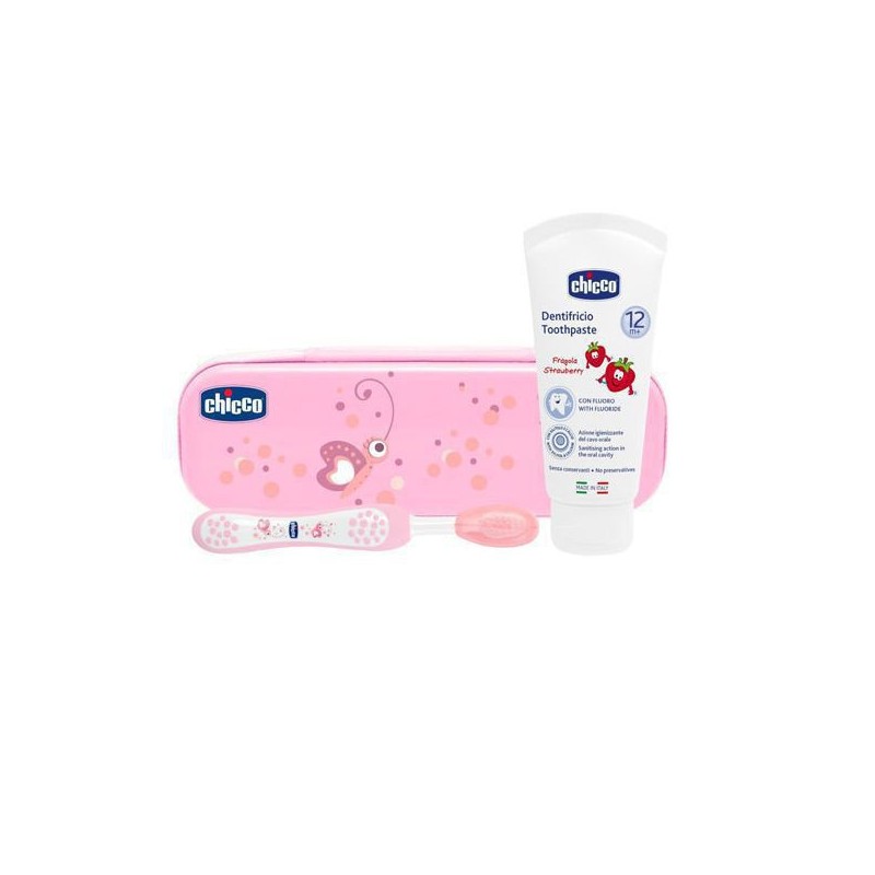 Chicco Conjunto Higiene Oral Rosa 12M+