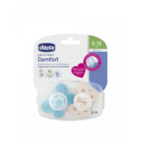 Chicco Chupetas Physio Comfort Menino 6-16M (X2 Unidades)