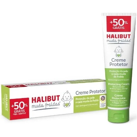 Halibut Muda Fraldas Creme Protetor Com 50% Grátis 100g + 50g