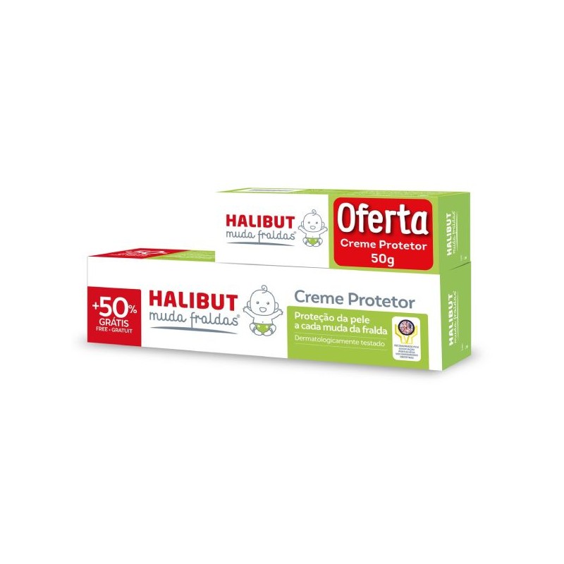 Halibut Muda Fraldas Pomada Reparadora 50g + Oferta Creme Protetor 50g