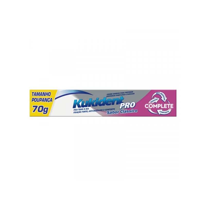 Kukident Pro Complete Creme Clássico Prótese 70g