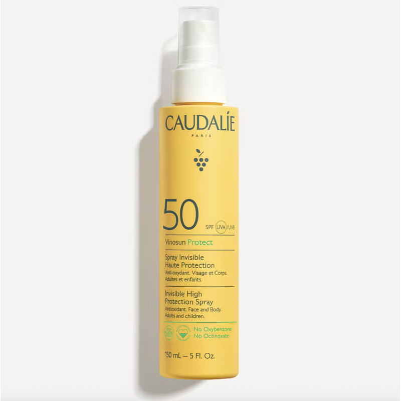 Caudalie Vinosun Protect Spray Invisível SPF50 150ml – Proteção Solar Elevada, Leve e Invisível
