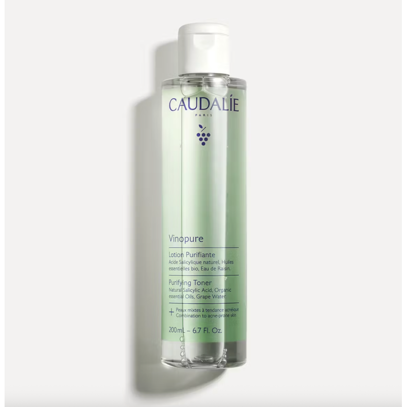 Caudalie Vinopure Loção Purificante 200ml – Tonifica, Afina Poros e Reduz Imperfeições