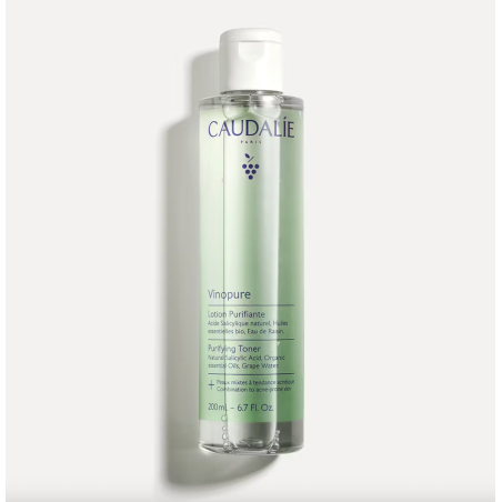 Caudalie Vinopure Loção Purificante 200ml – Tonifica, Afina Poros e Reduz Imperfeições