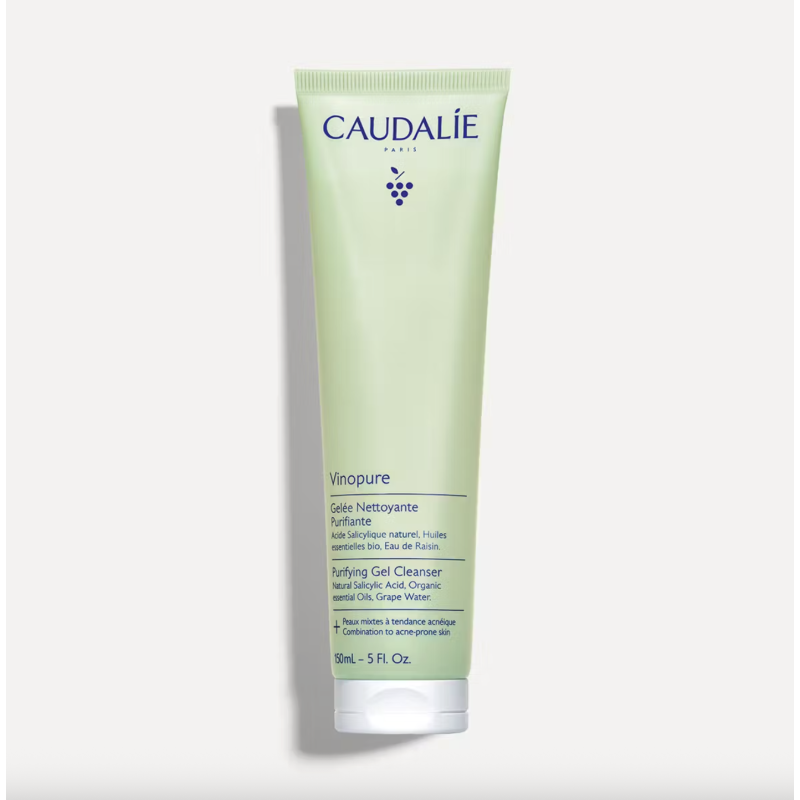 Caudalie Vinopure Geleia de Limpeza Purificante 150ml – Limpeza Suave e Eficaz para Peles Mistas a Oleosas