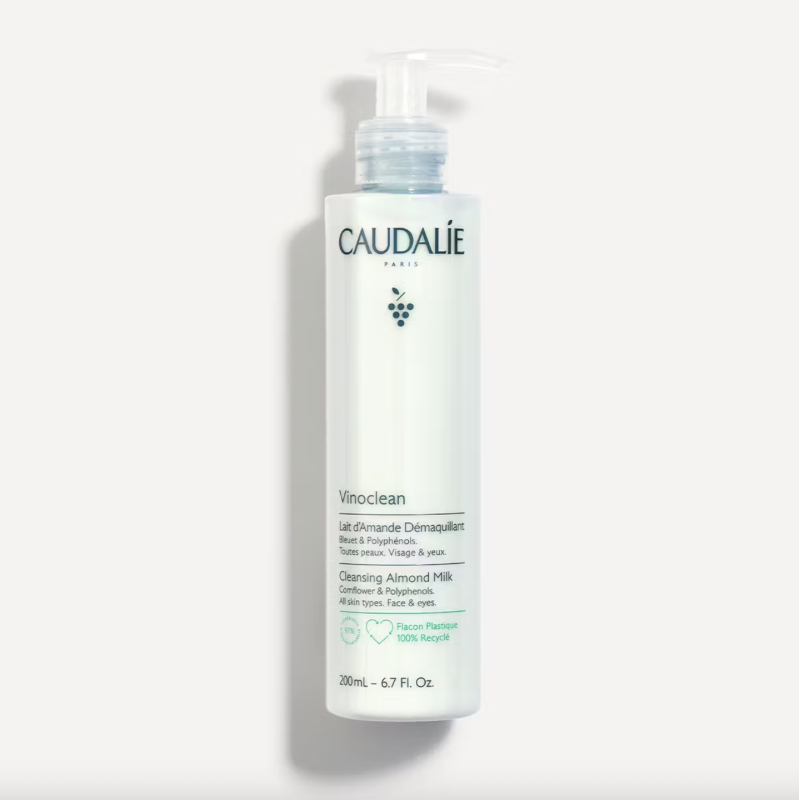Caudalie Vinoclean Leite de Amêndoas Desmaquilhante 200ml – Limpeza Suave e Nutritiva para Rosto e Olhos