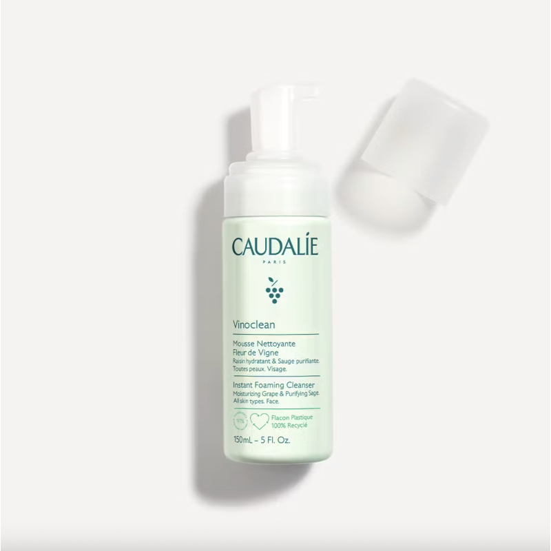 Caudalie Vinoclean Espuma de Limpeza 150ml – Limpeza Suave e Iluminadora com Uva e Sálvia