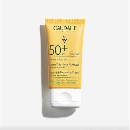 Caudalie Vinosun Protect Creme Solar Rosto SPF50 50ml – Proteção UVA/UVB e Hidratação Antioxidante