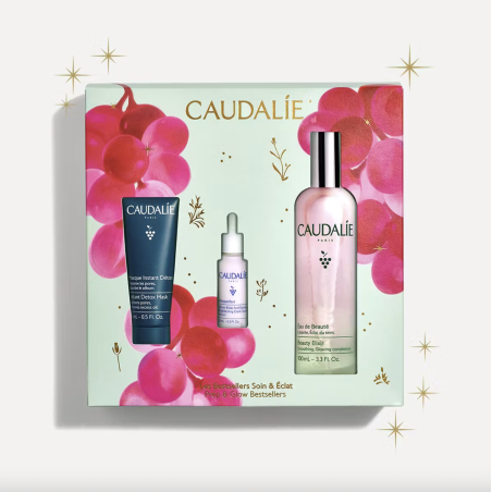Caudalie Beauty Elixir Coffret – Água de Beleza 100ml + Sérum Resveratrol-Lift 10ml + Máscara Instant Detox 15ml