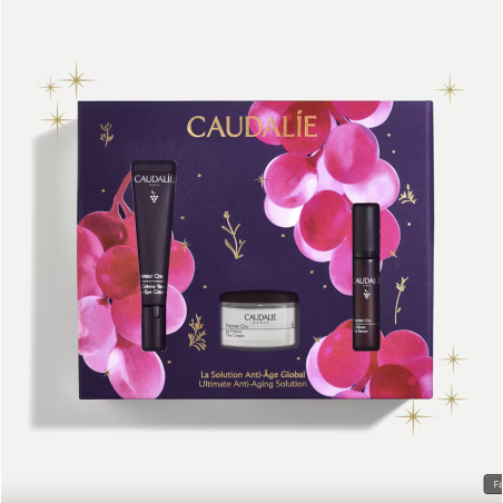 Caudalie Coffret Natal 2025 Antienvelhecimento Global – Premier Cru Creme Olhos + Sérum + Creme Dia