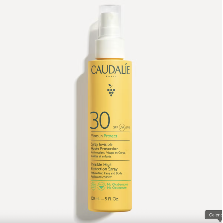 Caudalie Vinosun Protect Spray Invisível SPF30 150ml – Proteção Solar Elevada e Leve, com Efeito Invisível