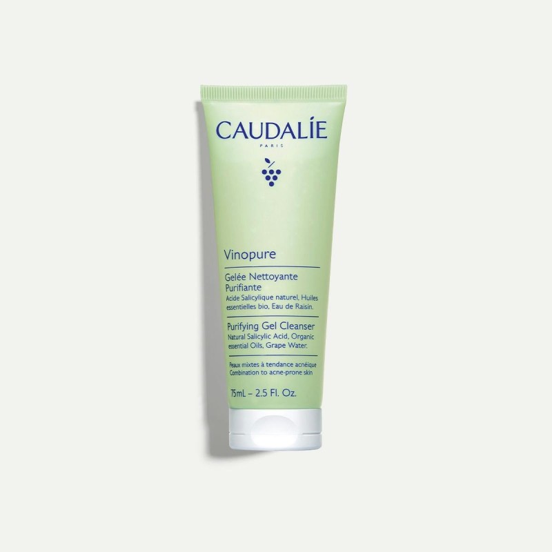 Caudalie Vinopure Gel de Limpeza Purificante 75ml – Limpeza Anti-Imperfeições para Pele Oleosa e Mista