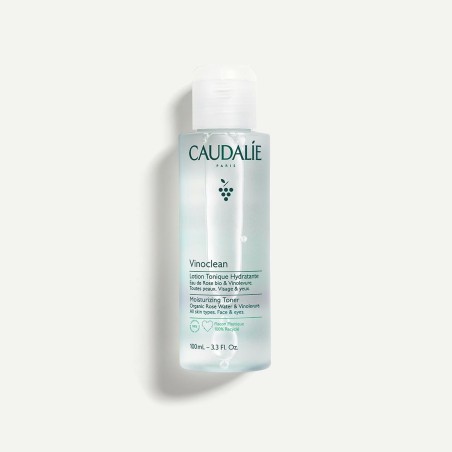 Caudalie Vinoclean Loção Tónica Hidratante 100ml – Tónico Suave para Limpeza e Luminosidade da Pele