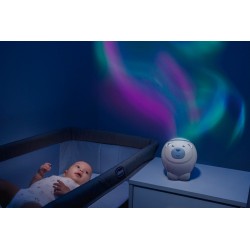 Chicco Projetor Urso Polar 2 em 1Neutro| Luz Noturna e Peluche Musical para Bebé