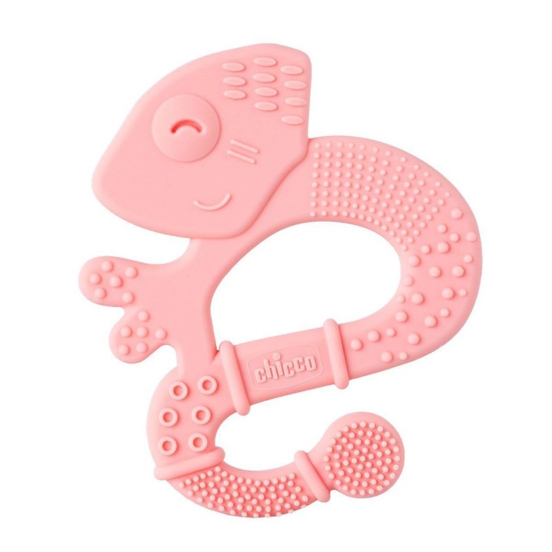 Chicco Anel de Dentição Suave Iguana Rosa 2M+ – Mordedor Macio para Alívio das Gengivas do Bebé
