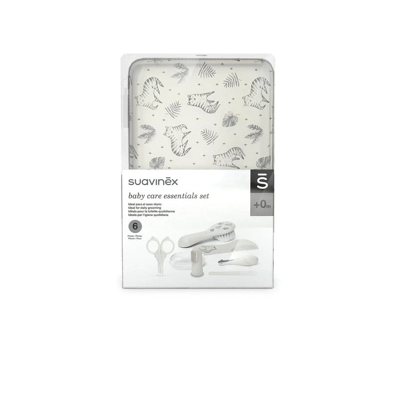 Suavinex Baby Care Kit Manicure Cinzento – Conjunto de 6 Peças para o Cuidado do Bebé