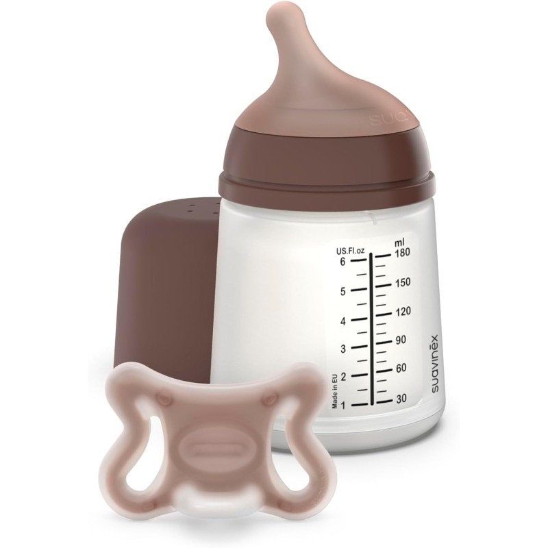 Suavinex Zero Start Set Deep – Biberão Anticólicas 180ml + Chupeta Silicone Recém-Nascido