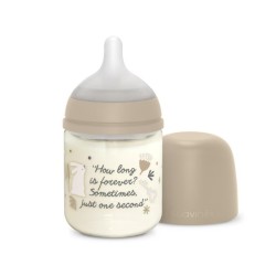 Suavinex Wonderland Biberão de Vidro 120ml +0 Meses – Tetina Silicone Redonda Fluxo Lento Anticólicas