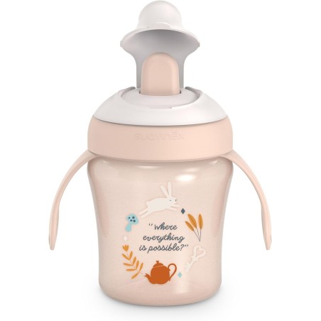 Suavinex Copo de Aprendizagem Wonderland Rosa +6M – Copo 200 ml com Asas e Bico Anti-derrame