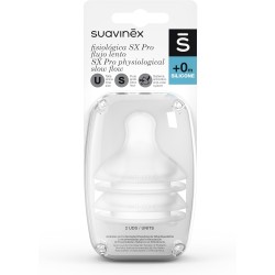 Suavinex SX Pro 2 Tetinas Fisiológicas Silicone Fluxo Lento – Amamentação Natural e Controlada