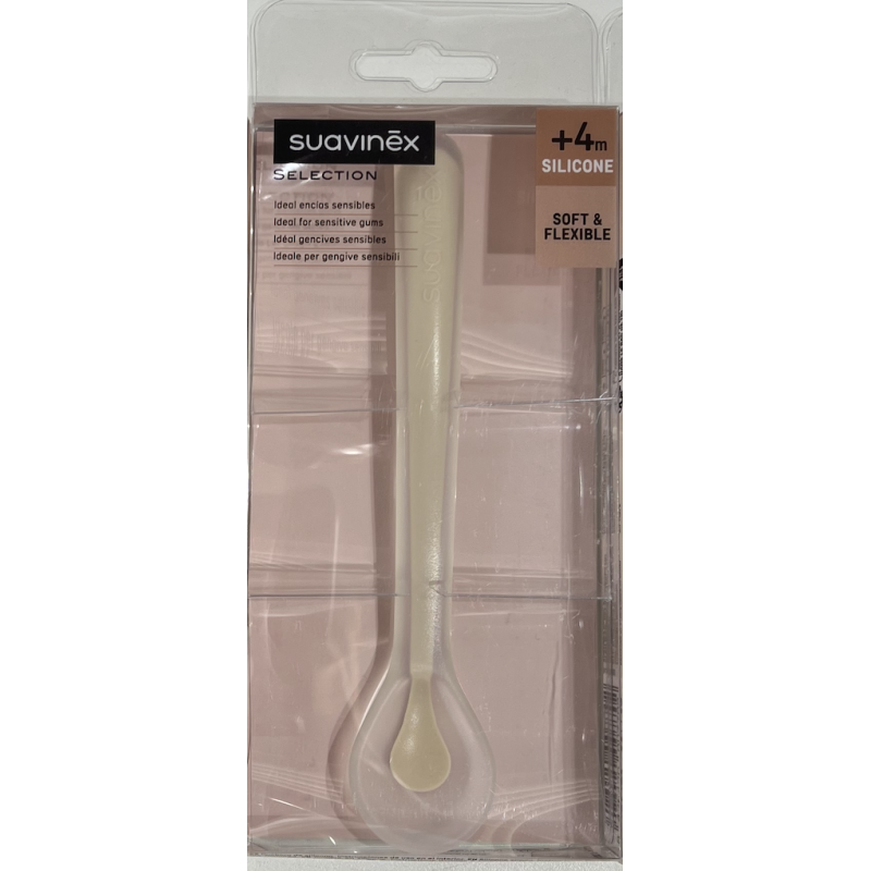 Suavinex Colher Infantil Silicone – Colher Suave para Bebés +4M