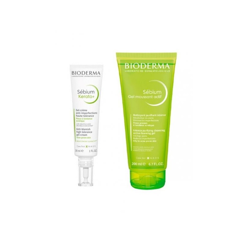 Bioderma Sébium Kerato+ Duo — Gel‑Creme 30 ml + Gel Moussant 200 ml