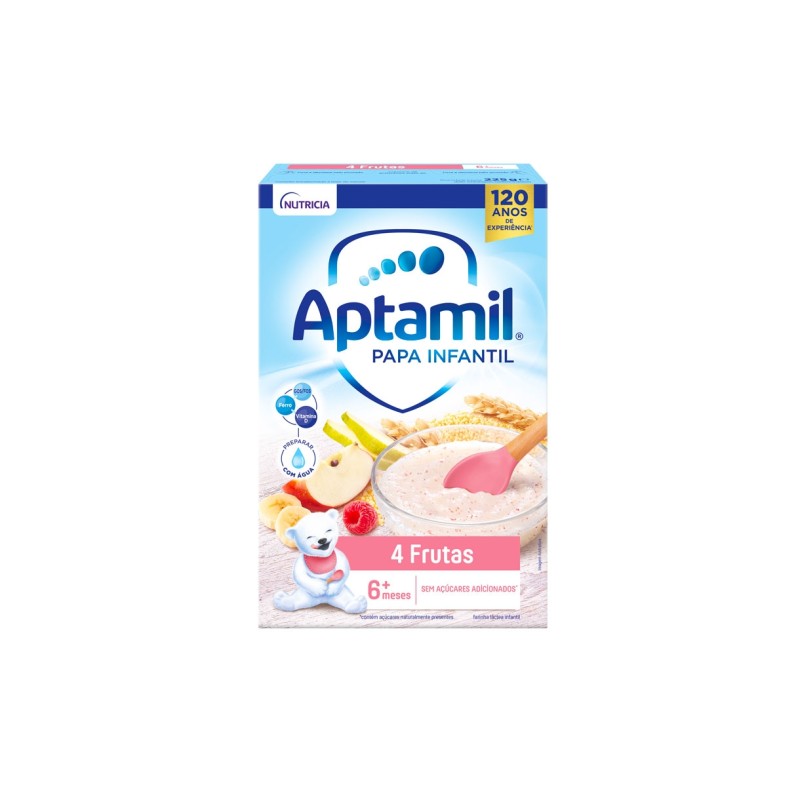 Aptamil Papa Infantil Farinha Láctea 4 Frutas +6M 225 gr