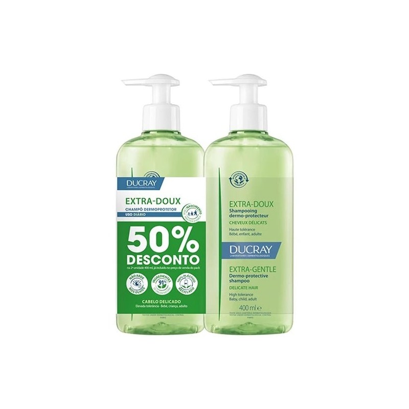 Ducray Extra Doux Champô Uso Frequente – Pack Duplo 2×400 ml