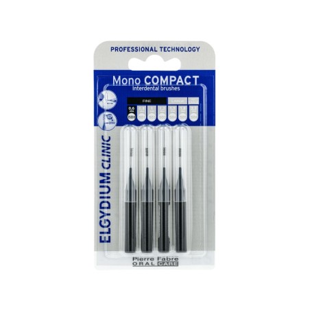 Elgydium Clinic Escovilhão Mono Compact Preto – Pack 4 Unidades para Limpeza Interdental