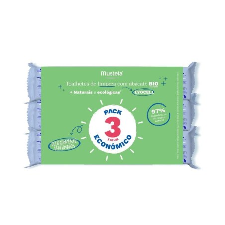 Mustela Bebé Toalhitas de Limpeza com Abacate - 3×60 unidades