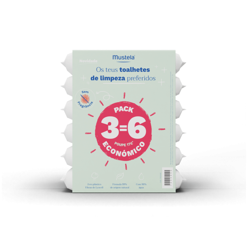 Mustela Bebé Toalhete de Limpeza Sem Perfume 3x60