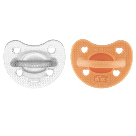 Chicco Chupeta Physio Luxe 6-16M Laranja/Transparente (2 Chupetas)