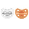Chicco Chupeta Physio Luxe 6-16M Laranja/Transparente (2 Chupetas)
