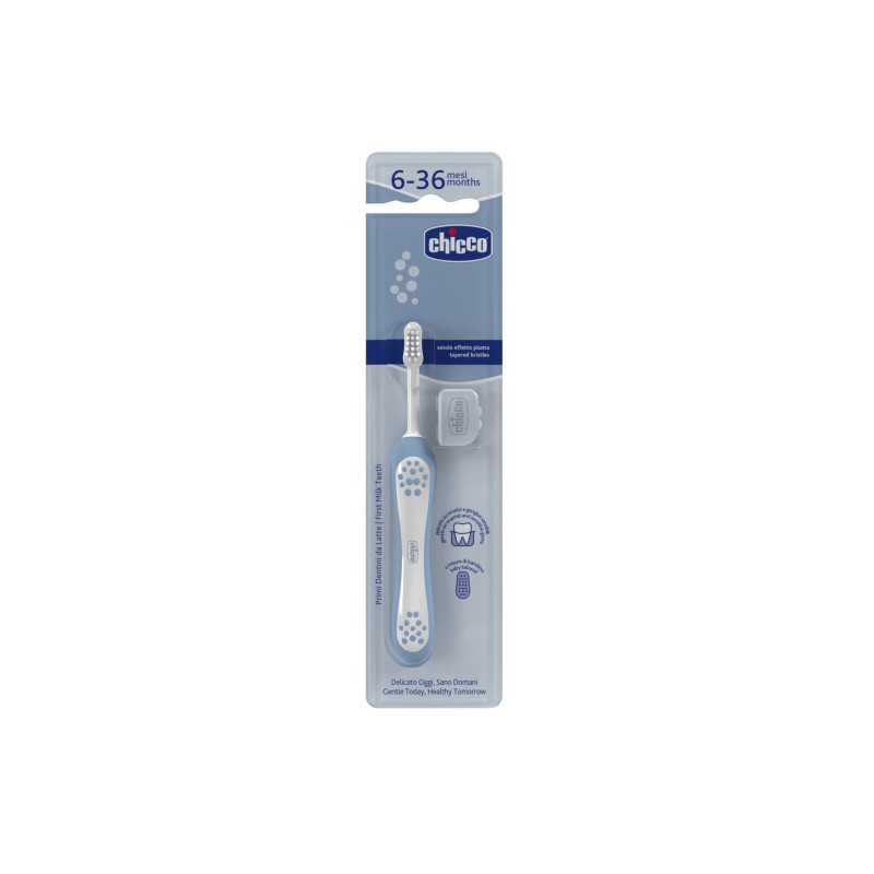 Chicco Escova de Primeiros Dentes Azul 6-36M