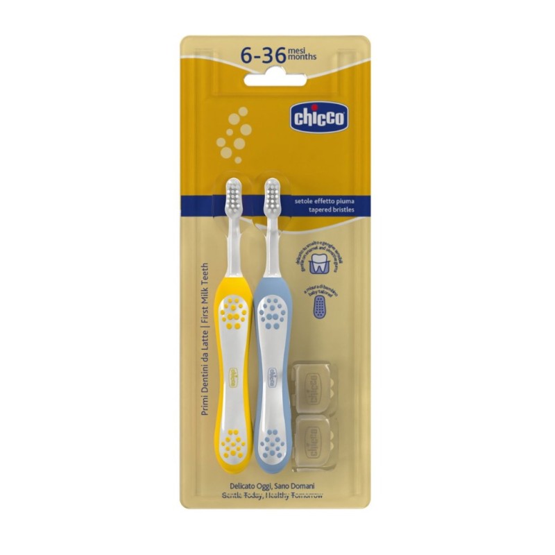 Chicco Escova de Dentes Azul 6-36M – Pack Duplo