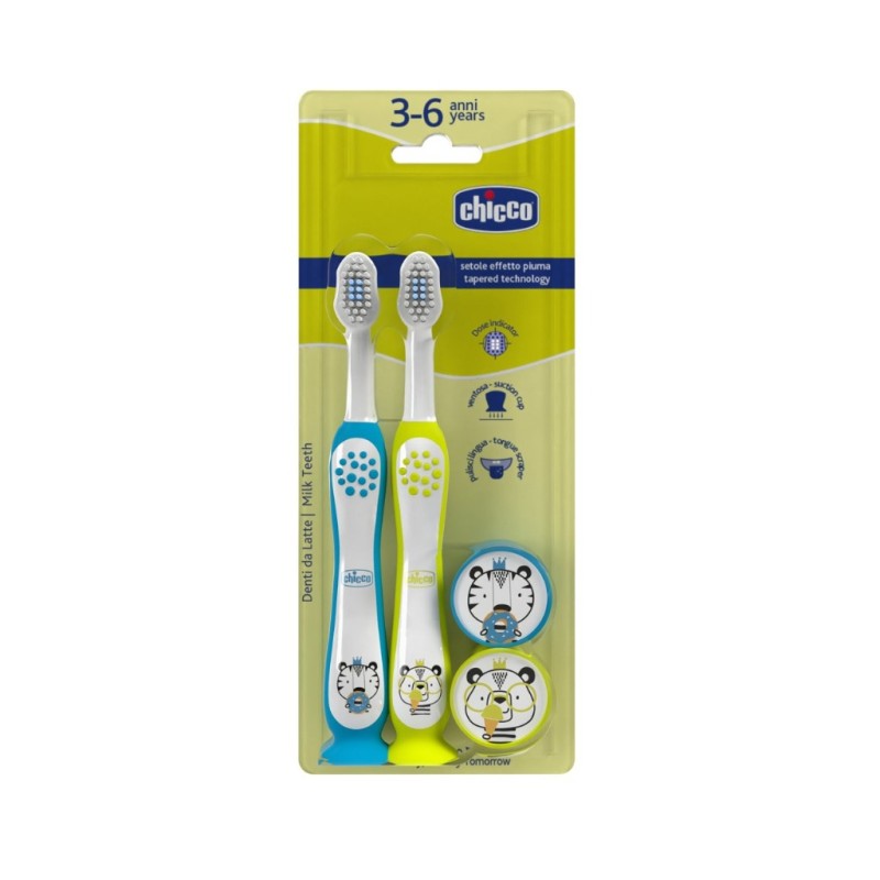 Chicco Escova de Dentes Tigre 3-6A – Pack Duplo