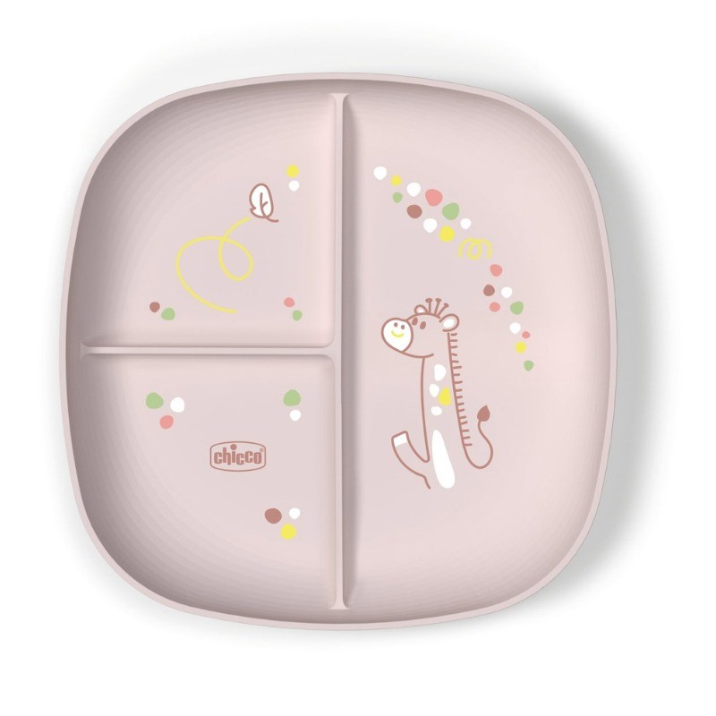 Chicco Prato em Silicone com Divisórias Rosa 12M+