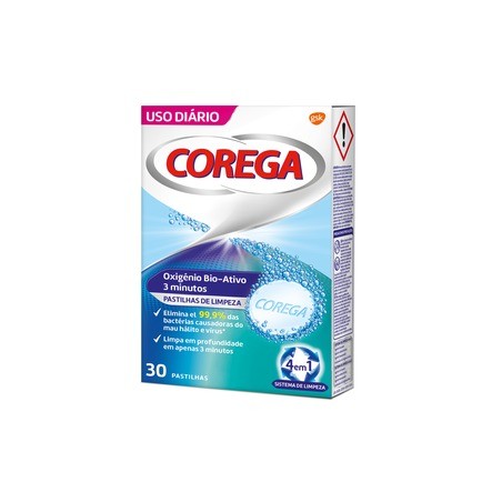Corega Bio Activo Pastilhas Prótese - 30 unidades