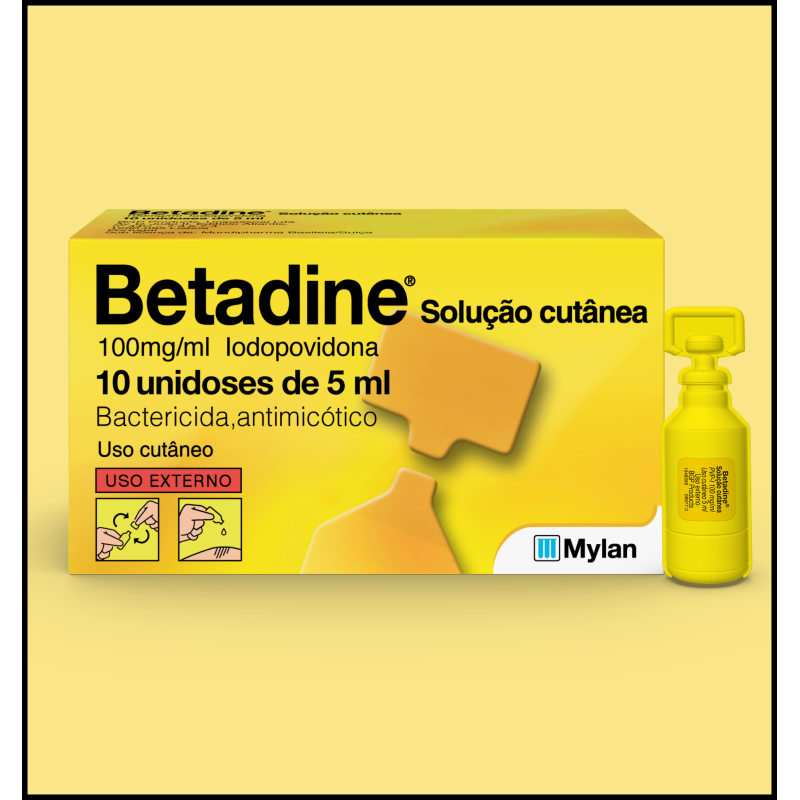 Betadine 100mg/ml Solução Cutânea 5 ml (x10 unidades)
