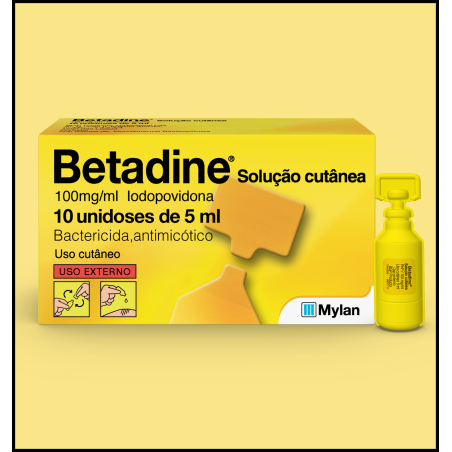 Betadine 100mg/ml Solução Cutânea 5 ml (x10 unidades)